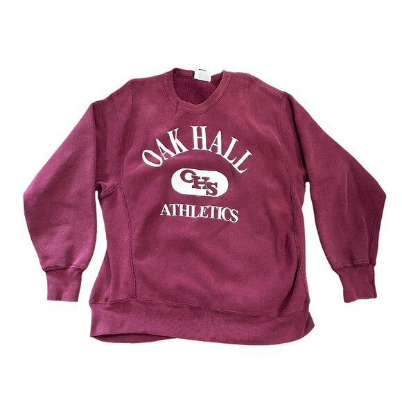 Vtg Lee Oak Hall Athletics Pullover Sweatshirt XL USA Preppy Old School Prep - Picture 1 of 8